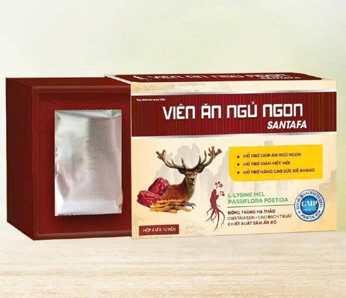 Viên ăn ngủ ngon SANTAFA giúp bổ sung Lysine, Vitamin B1 cho cơ thể