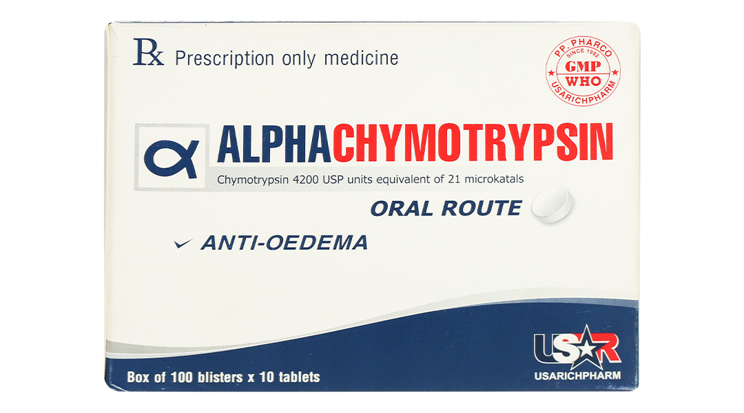 Thuốc Alphachymotrypsin 4.200 giúp điều trị phù nề sau chấn thương hoặc sau phẫu thuật