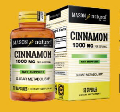 Mason Natural Cinnamon 1000mg giúp hỗ trợ ổn định đường huyết