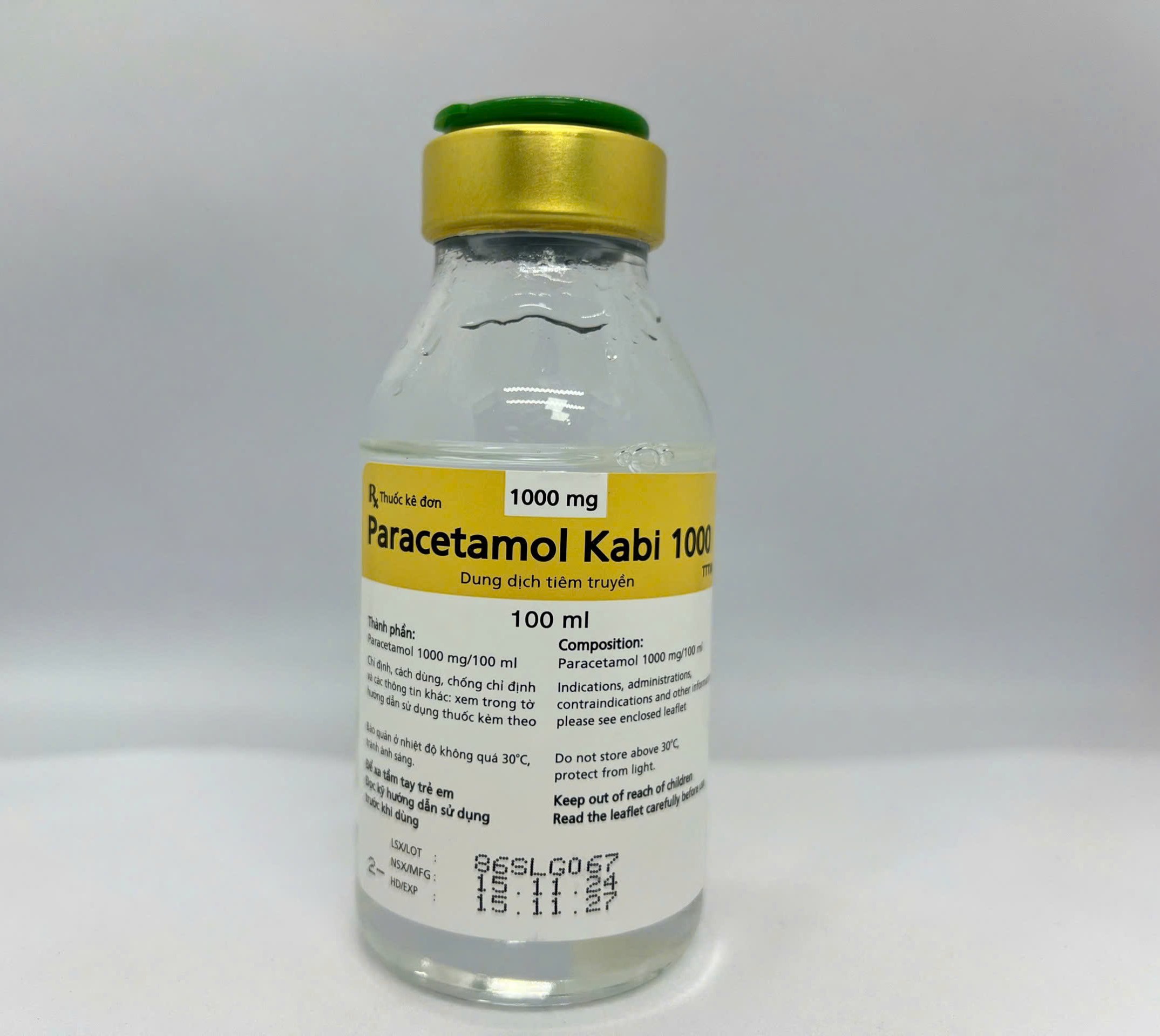Paracetamol Kabi 1000 mg giúp giảm đau và hạ sốt nhanh chóng
