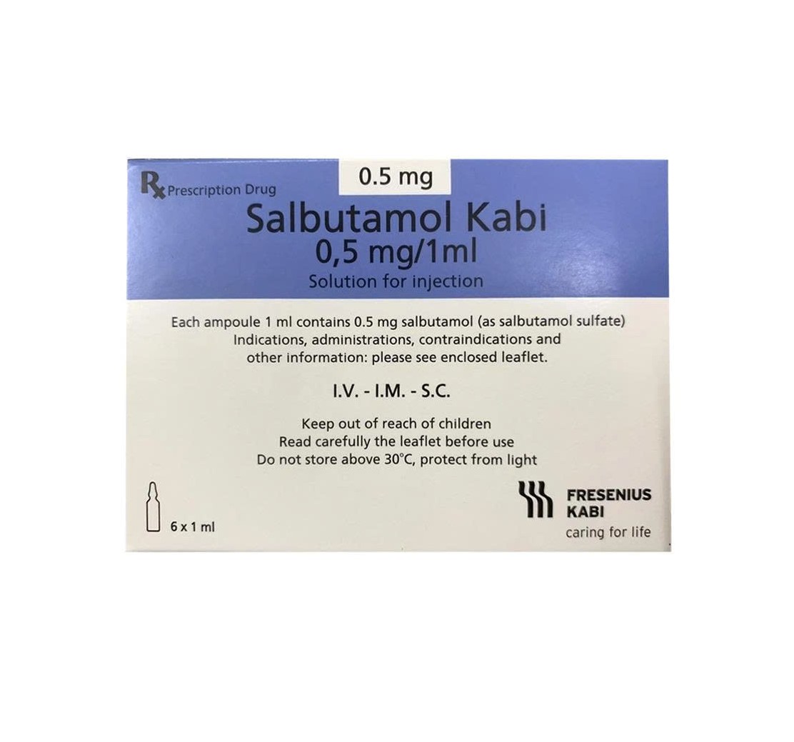 Salbutamol Kabi 0,5 mg/1ml giúp giãn phế quản nhanh chóng