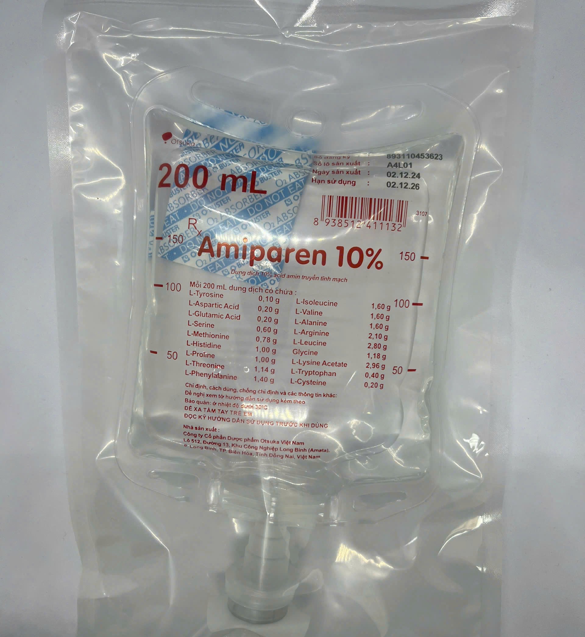 Dung dịch tiêm truyền Amiparen 10% giúp bổ sung nguồn đạm thiết yếu cho cơ thể