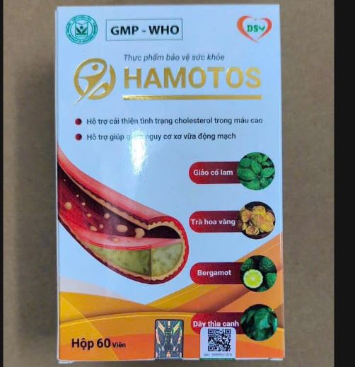 TP BVSK Hamotos hỗ trợ hạ mỡ máu giảm cholesterol ngừa xơ vữa động mạch