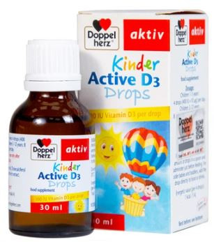 Siro Kinder Active D3 Drops Doppelherz Aktiv bổ sung vitamin D3, tăng cường sức đề kháng (30ml)