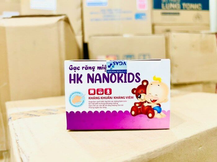 Gạc lưỡi răng miệng HK Nanokids vệ sinh khoang miệng cho trẻ sơ sinh giúp làm sạch lưỡi , loại bỏ mảng bám
