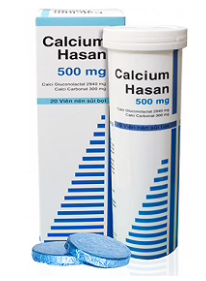 Viên sủi Calcium Hasan 500mg phòng và hỗ trợ điều trị bệnh loãng xương (20 viên)