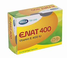 Thuốc Enat 400 MEGA We care điều trị và dự phòng tình trạng thiếu Vitamin E (3 vỉ x 10 viên)