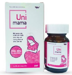 Viên uống Unimama - bổ sung DHA, EPA, Acid Folic, Canxi, Sắt dành cho phụ nữ mang thai