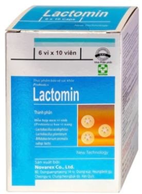 Lactomin viên Novarex (Lactobacillus acidophilus, Bifido bacterium) - Hộp 6 vỉ x 10 viên