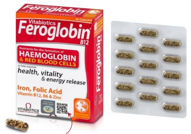 Viên uống bổ máu Vitabiotics Feroglobin B12 hộp 30v