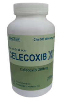 Celecoxib 200mg Khapharco -  điều trị các triệu chứng thoái hóa khớp (Chai/500 Viên Nang)