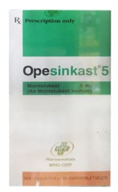 Viên nén Opesinkast 5 OPV dự phòng và điều trị hen, phế quản mạn tính (4 vỉ x 7 viên)
