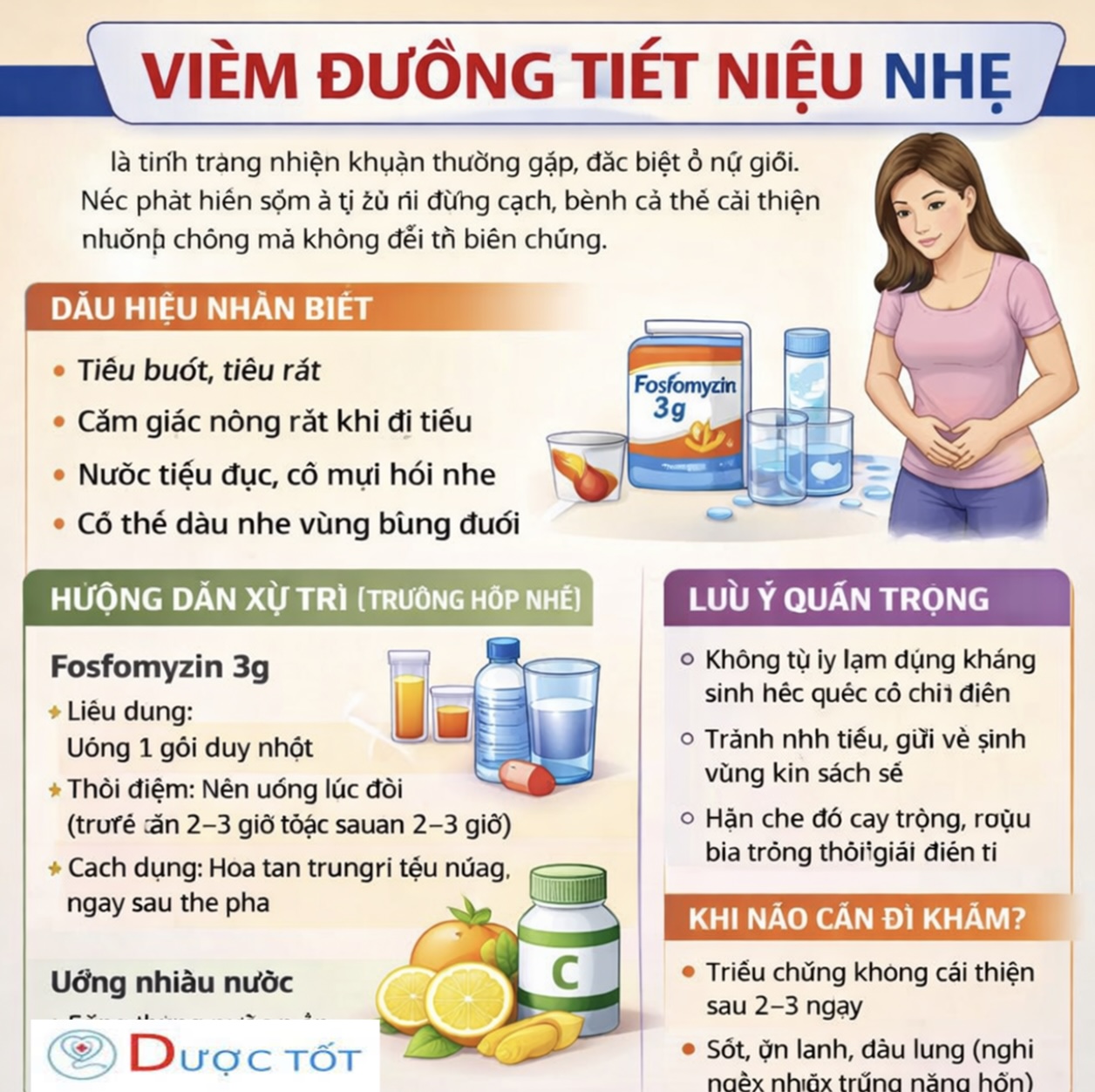 ĐIỀU TRỊ VIÊM ĐƯỜNG TIẾT NIỆU NHẸ