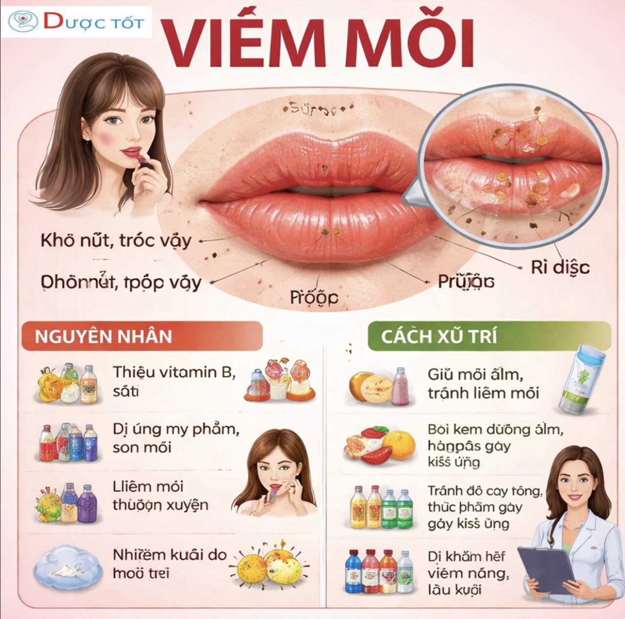 Tình trạng viêm môi và cách khắc phục